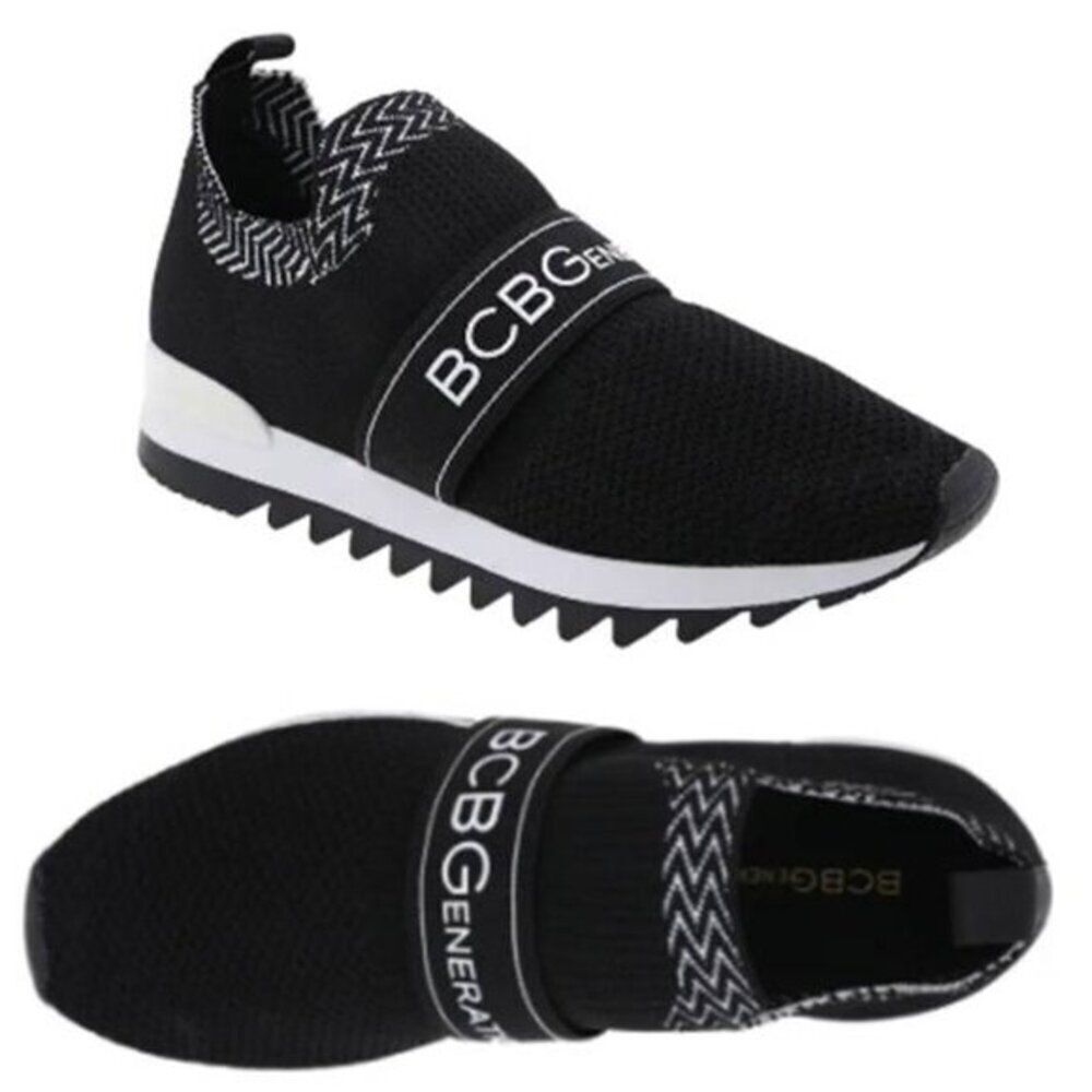 BCBGENERATION Knitโ Slip-On Comfort Shoes Sporty Black Sneaker